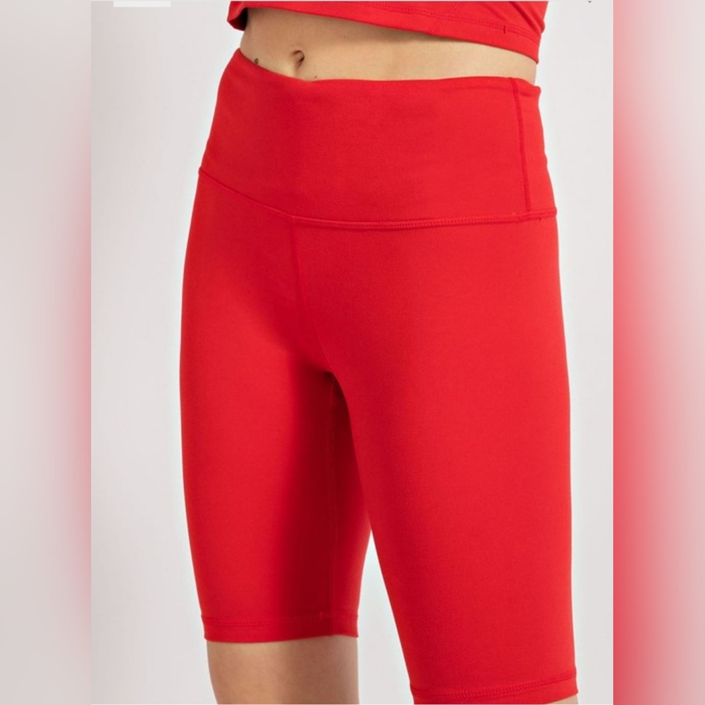 Butter soft biker shorts red